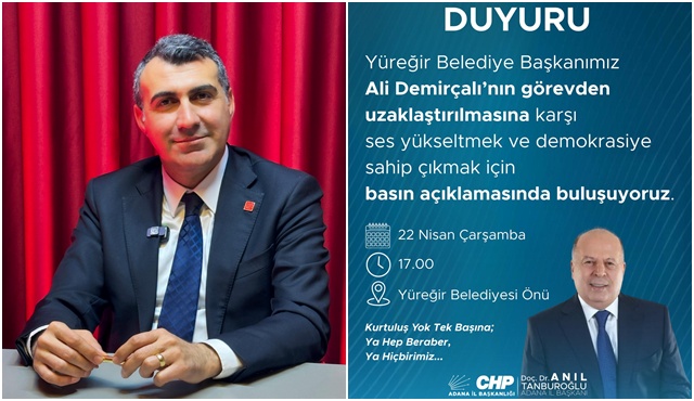 CHP Adana İl Başkanlığı'ndan Basın Açıklamasına Davet