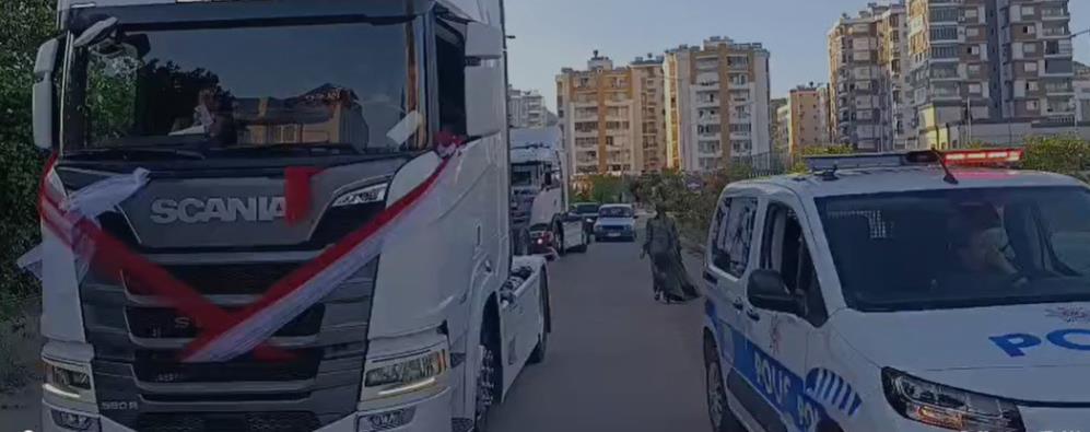 Düğün konvoyunda havalı korna çalan 8 kamyon sürücüsüne 168 bin TL ceza