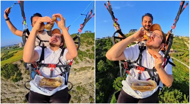 Yamaç paraşütünde şırdan keyfi