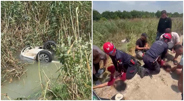 Sulama kanalına devrilen otomobildeki anne ve oğlu hayatını kaybetti