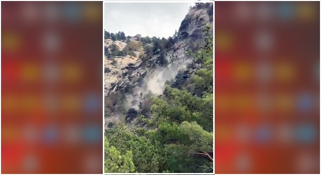 Adana'da Deprem Sırasında Yamaçtan Kopan Kaya Kütlesi Paniğe Neden Oldu