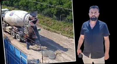 Vatandaş belediyeden umudu kesince cebinden para verip çukura beton döktü