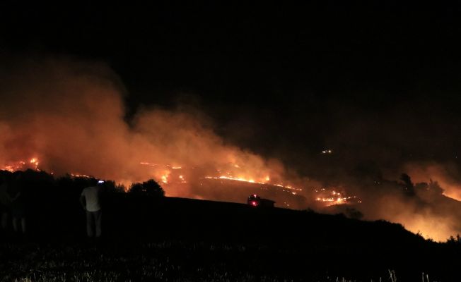 Ağaçlık alana sıçrayan anız yangını kontrol altına alındı