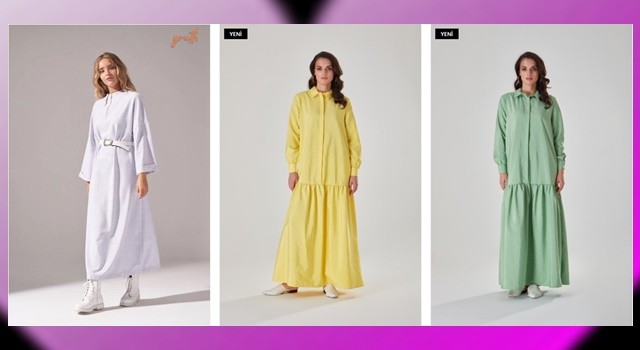 Kadın Elbisesinde göz alıcı çizgiler