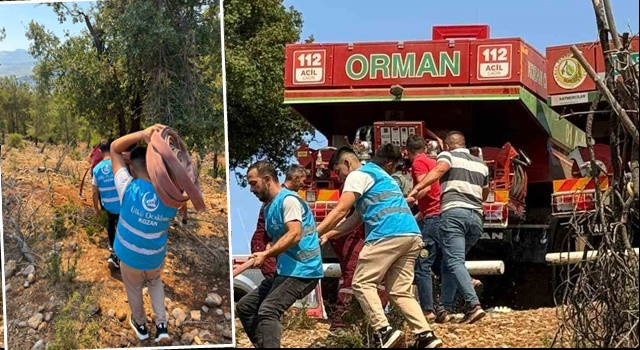 Ülkü Ocaklarının örnek desteği ile yangınla mücadele sürüyor