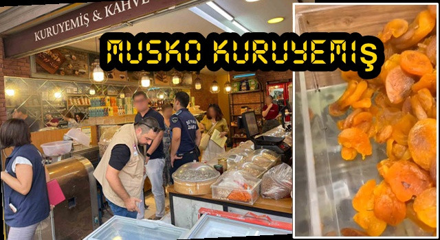 Kuru yemişçide kilolarca böceklenmiş ürün imha edildi