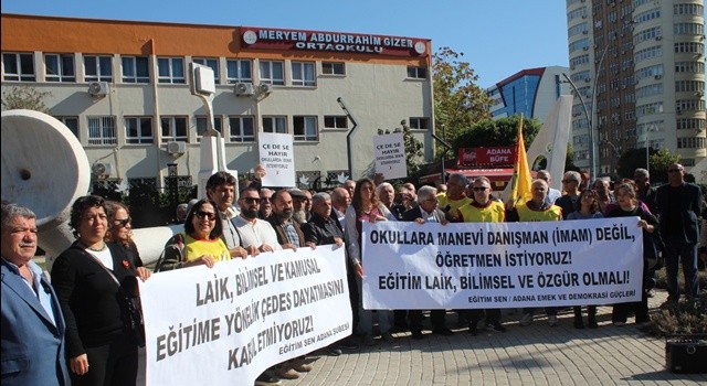 Eğitim Sen ve Adana Emek ve Demokrasi Güçlerinden ÇEDES Projesine Tepki: "Okullarda İmam İstemiyoruz"