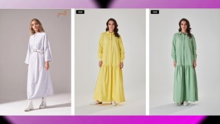 Kadın Elbisesinde göz alıcı çizgiler