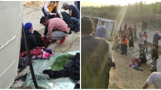 Tarım işçilerini taşıyan midibüs devrildi: 12 yaralı