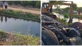 Kanala devrilen pikap baba ve iki kızına mezar oldu